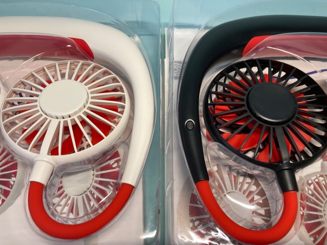 首掛け扇風機　ハンズフリー扇風機　USB充電式　7枚羽 30個