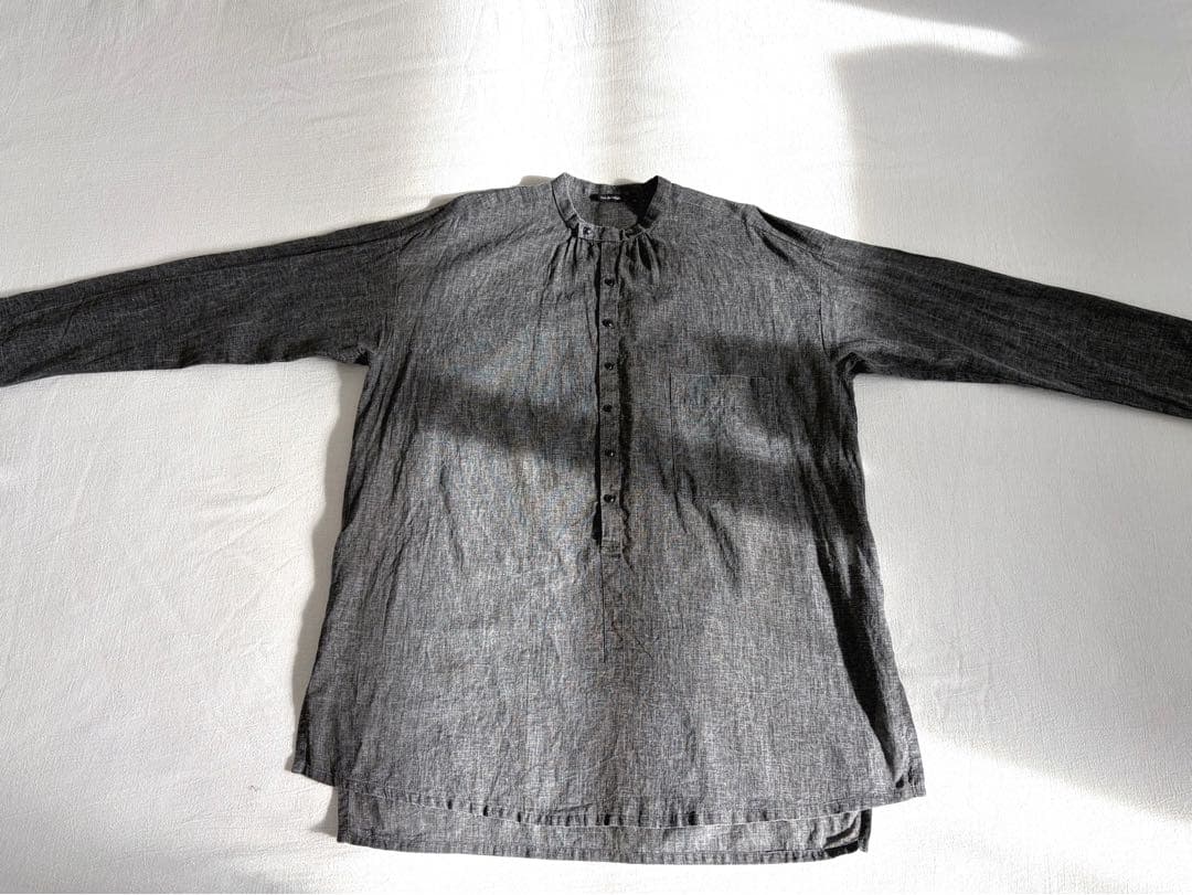 パドカレ pas de calais ▲∵コットンリネン　バンドカラーシャツ