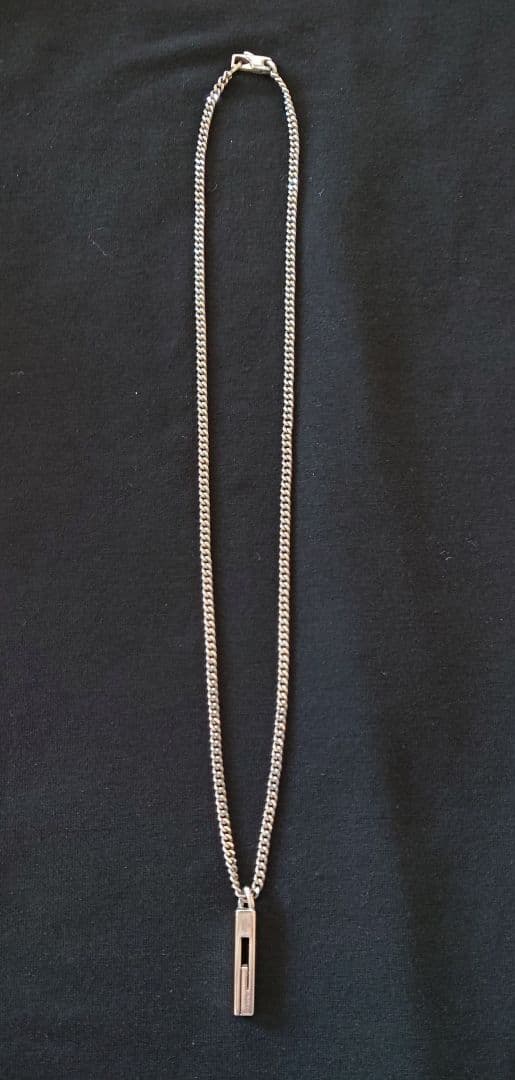 グッチGUCCI ネックレス シルバー925 カットアウト Gバー Gプレート