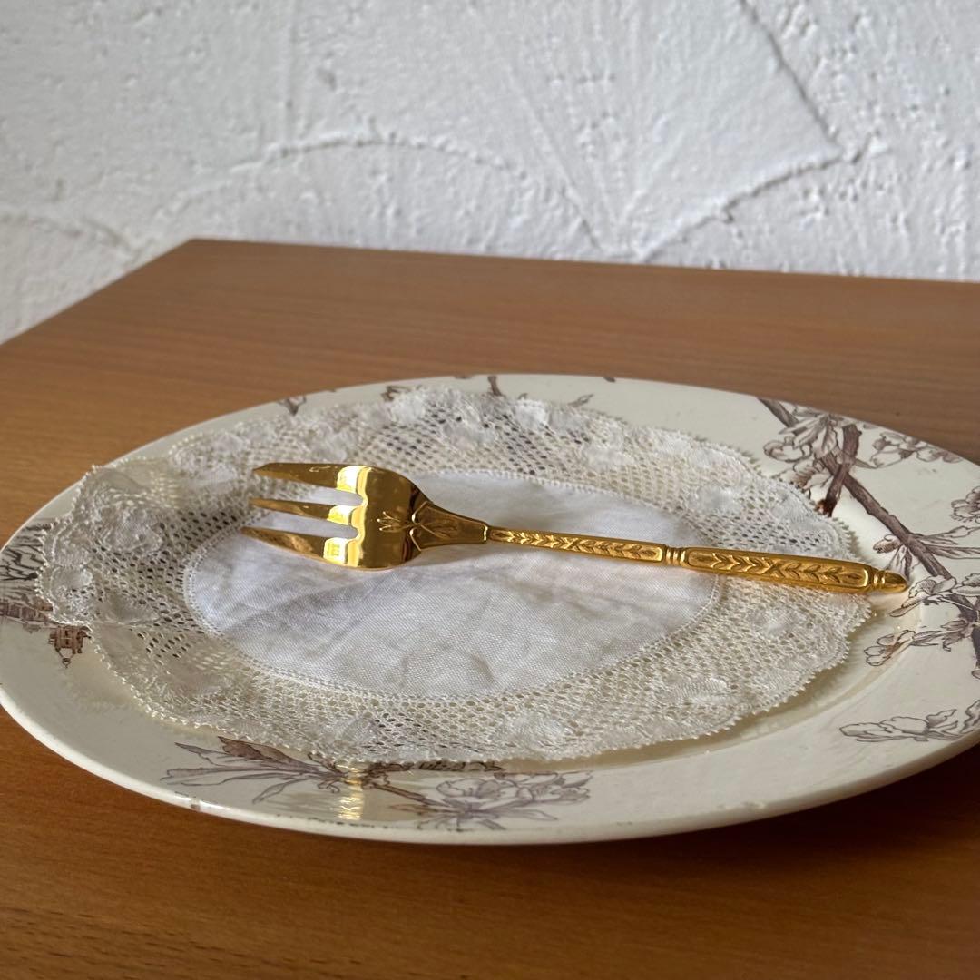 クリストフル ナターシャ 24金プレート デザートフォーク フランス 廃盤