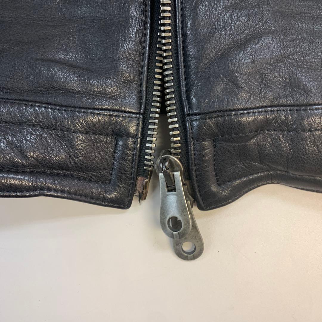 junhashimoto ブラックレザーシングルライダース　サイズ3