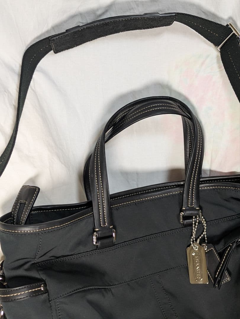 COACHコーチブラック ナイロン トートバッグ未使用品2weyビジネスバック