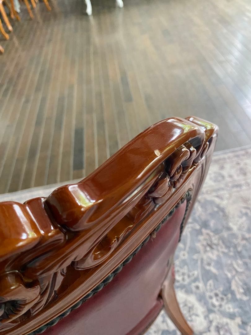 クラシック チェア バーガンディ2脚セット