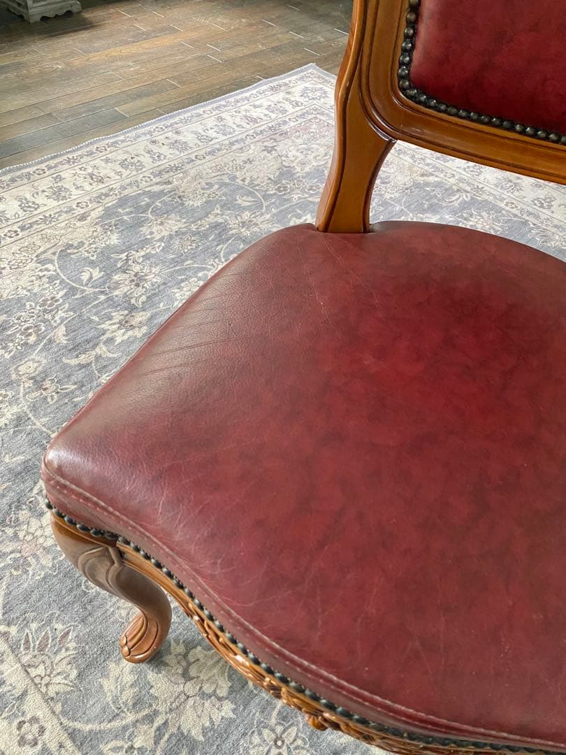 クラシック チェア バーガンディ2脚セット