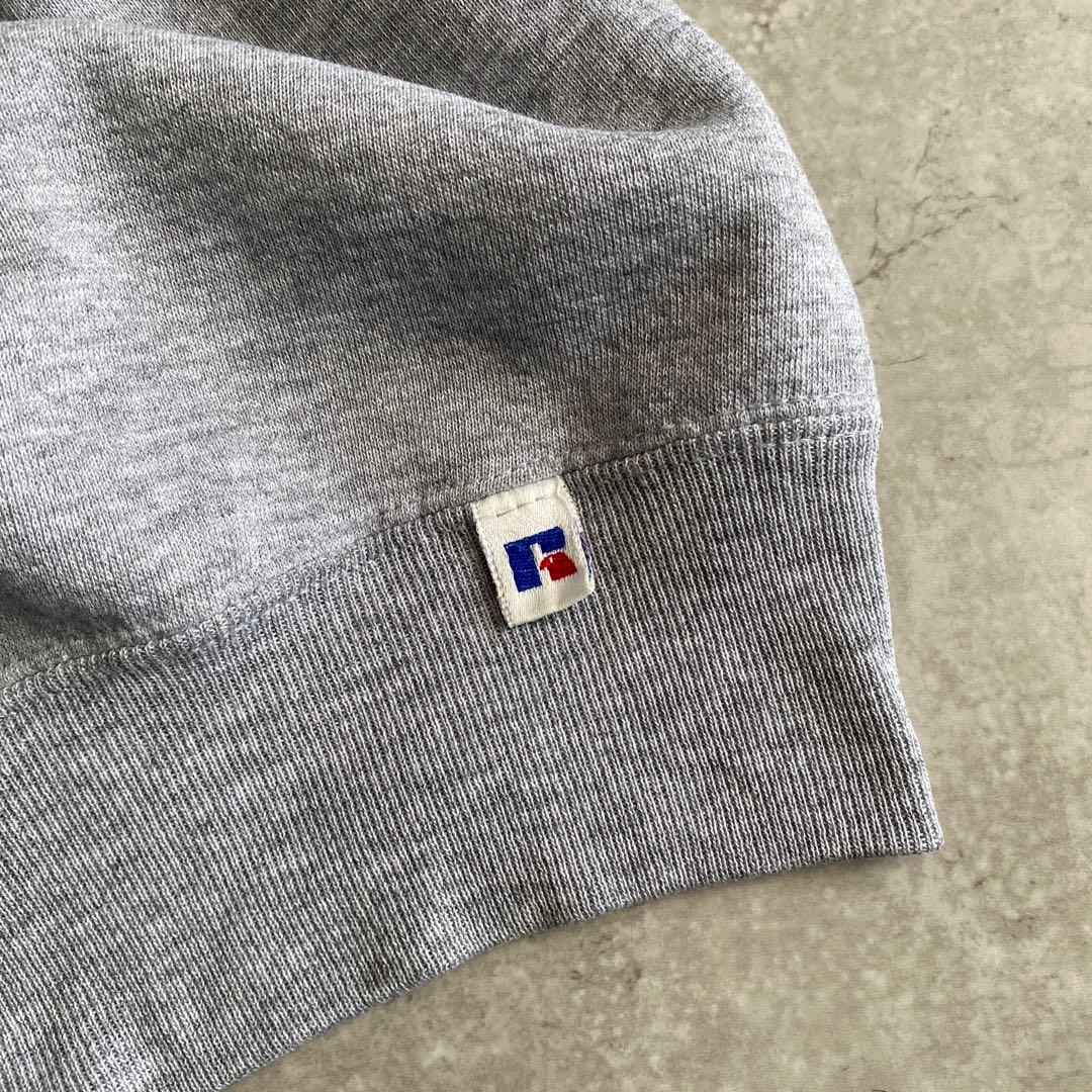 神シルエット無双カラー90sラッセル前V無地スウェットUSAX製XLグレー