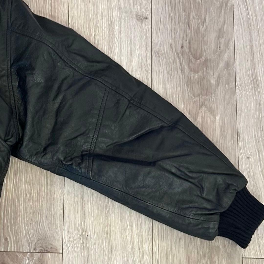 ヴィンテージ　本革　Steiner レザーMA-1 フライトジャケット L 黒