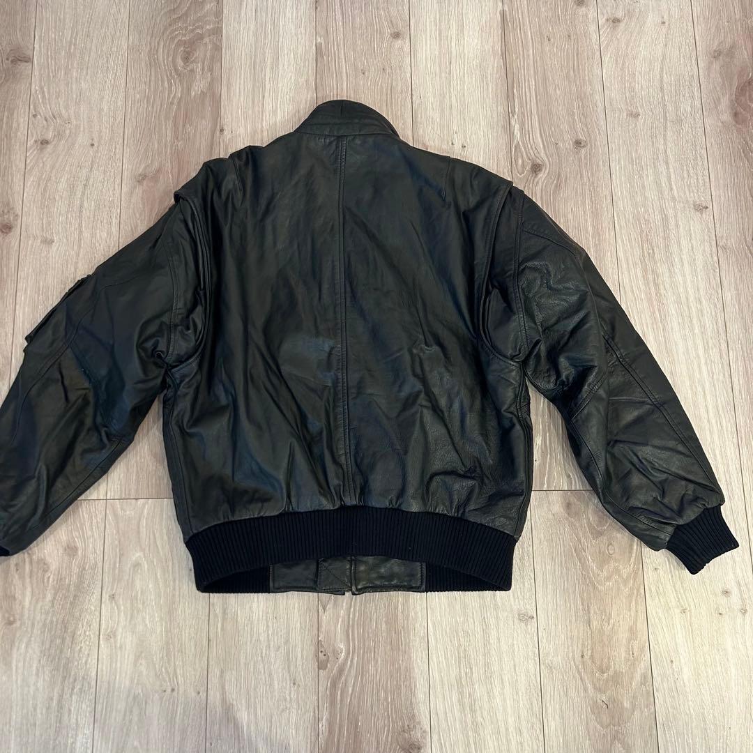 ヴィンテージ　本革　Steiner レザーMA-1 フライトジャケット L 黒