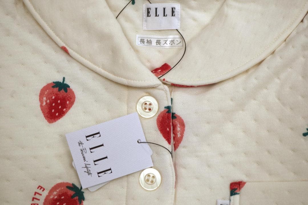 【新品】エルELLE　秋冬物あったかい中わた入りニットキルト パジャマ（M)