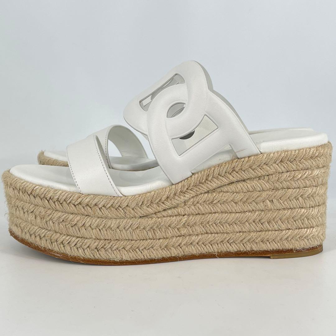 美品 HERMES イテア30 サンダル エスパドリーユ 23cm ホワイト