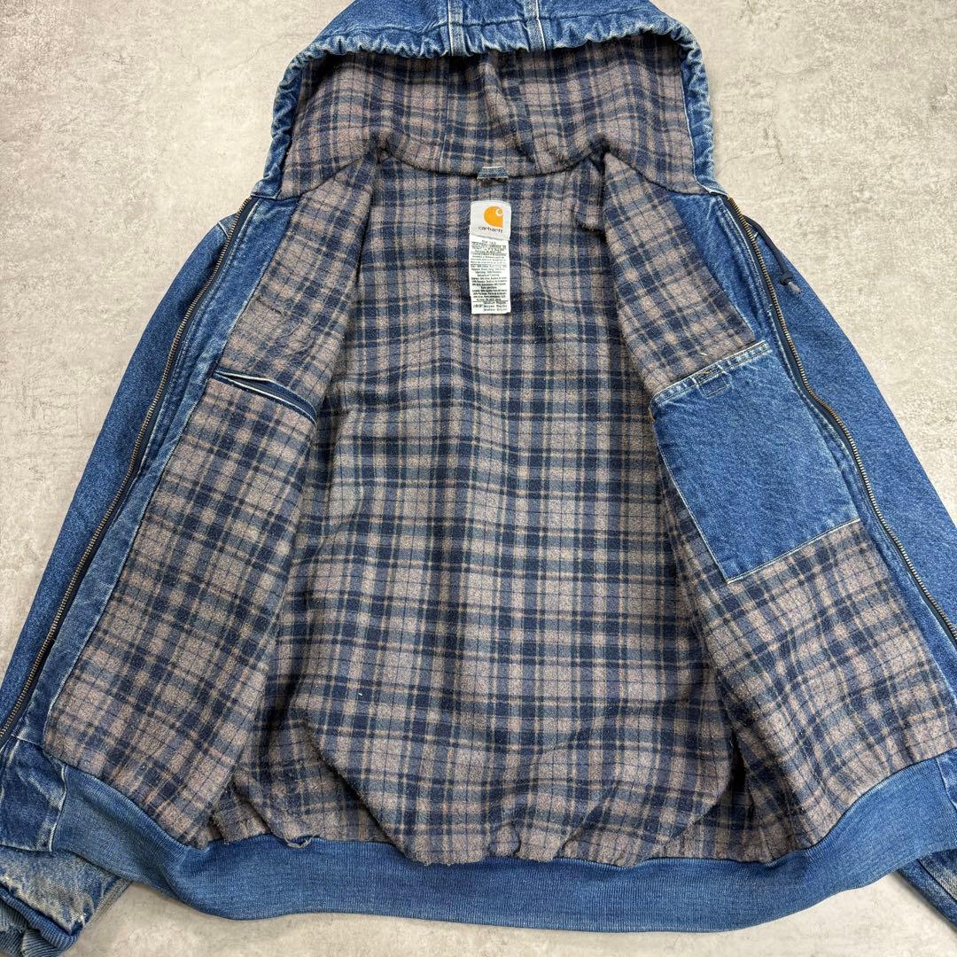 希少■カーハート【M】00s アクティブジャケット パーカー デニム 雰囲気◎