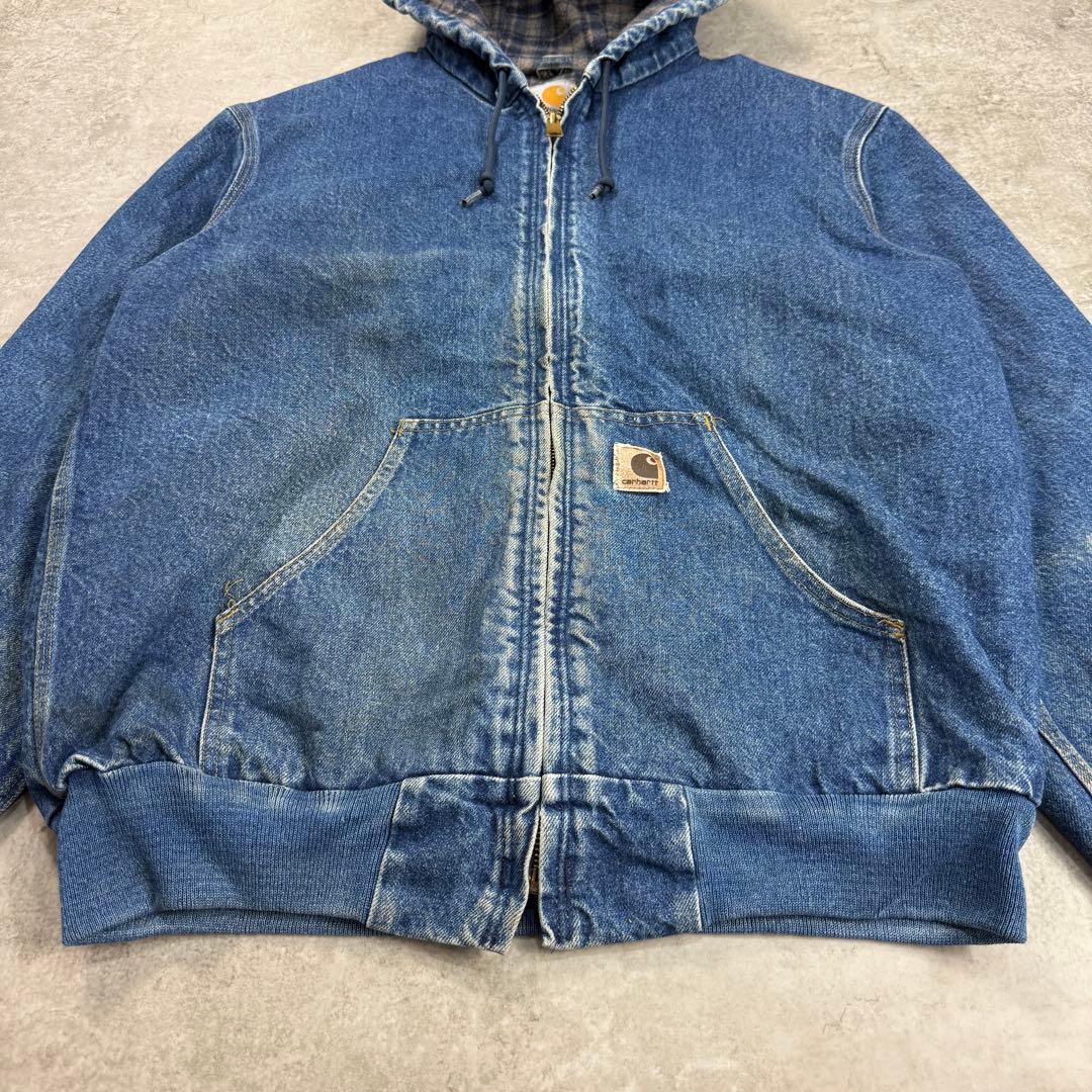 希少■カーハート【M】00s アクティブジャケット パーカー デニム 雰囲気◎