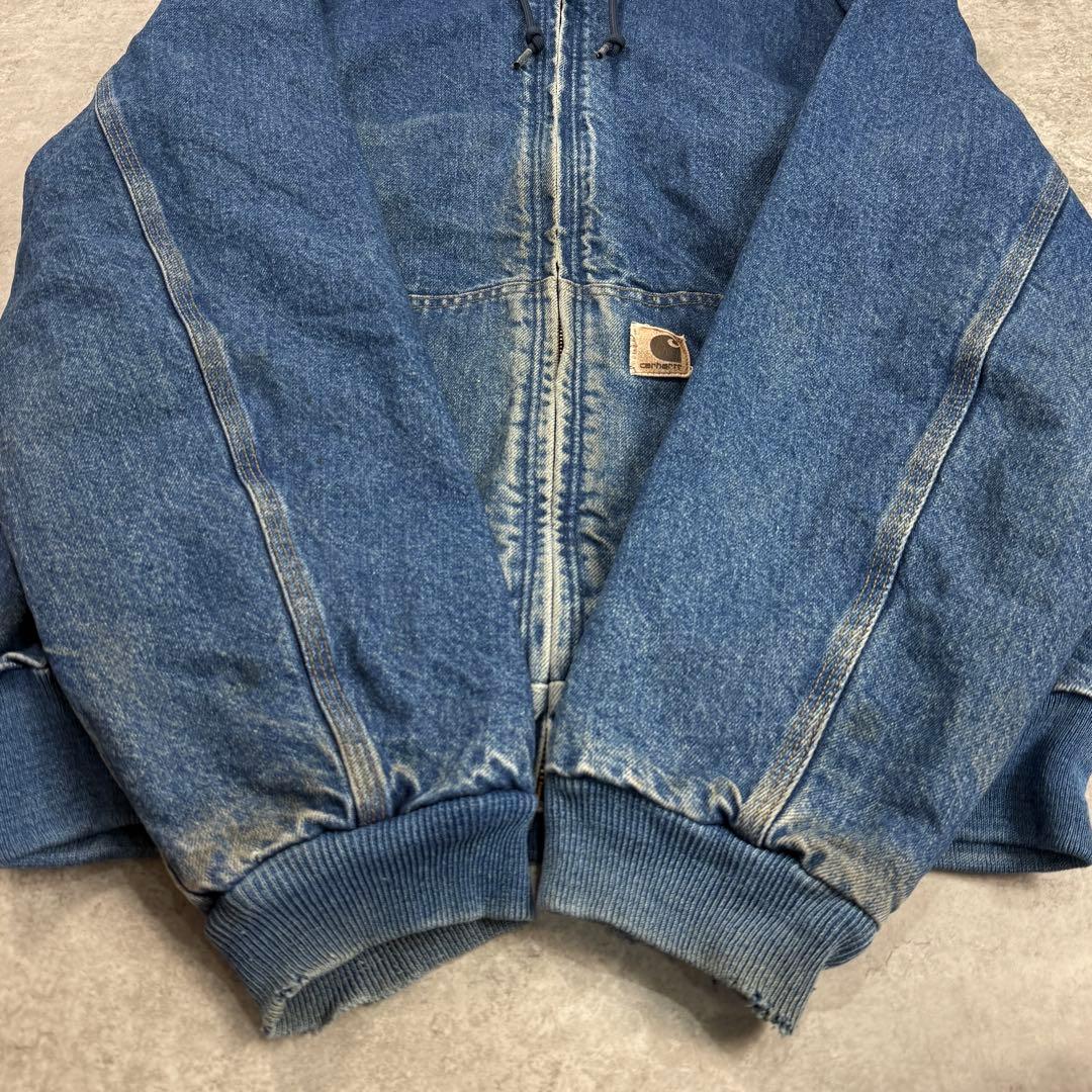 希少■カーハート【M】00s アクティブジャケット パーカー デニム 雰囲気◎