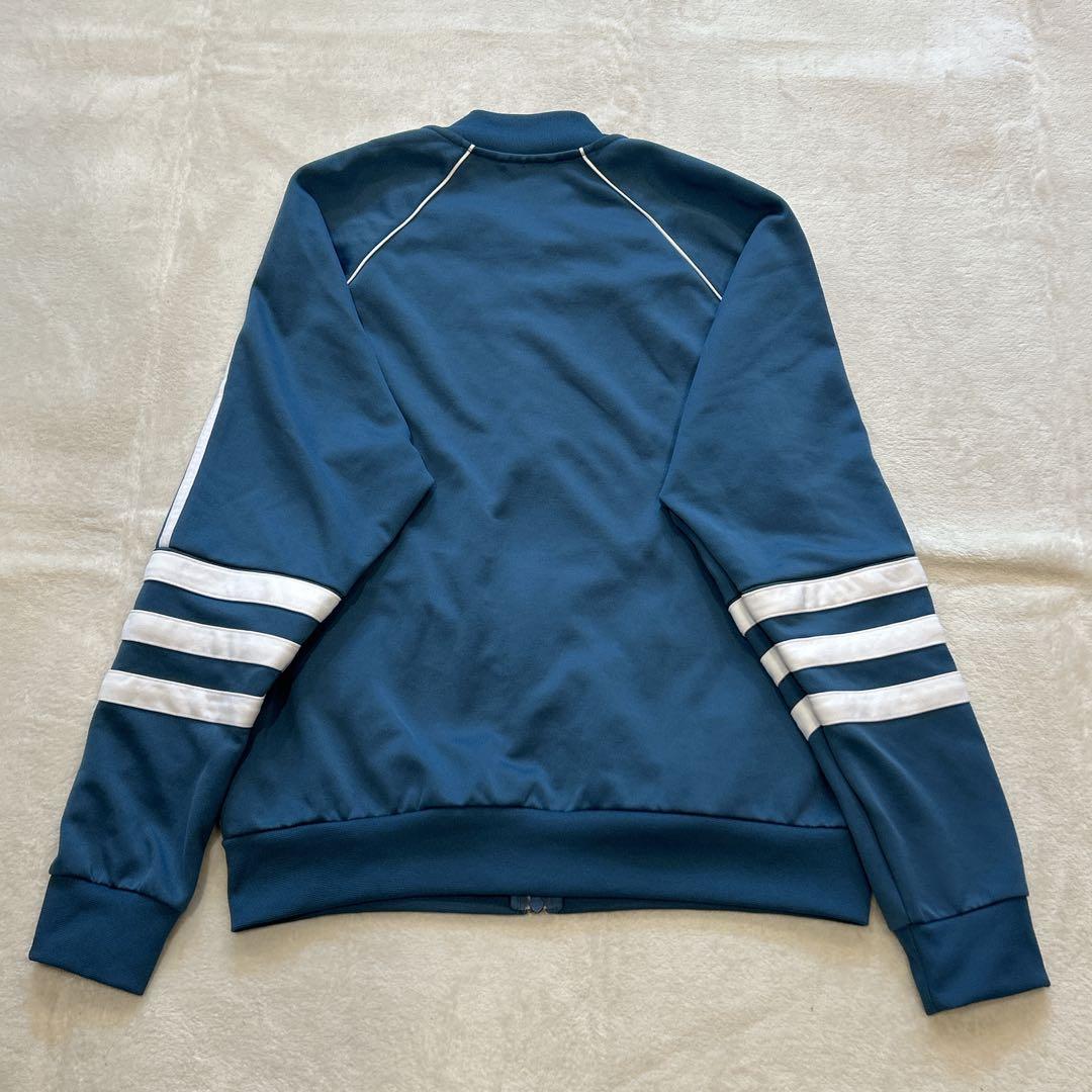 【美品】adidas　アディダス トラックジャケット　ターコイズブルー　XL