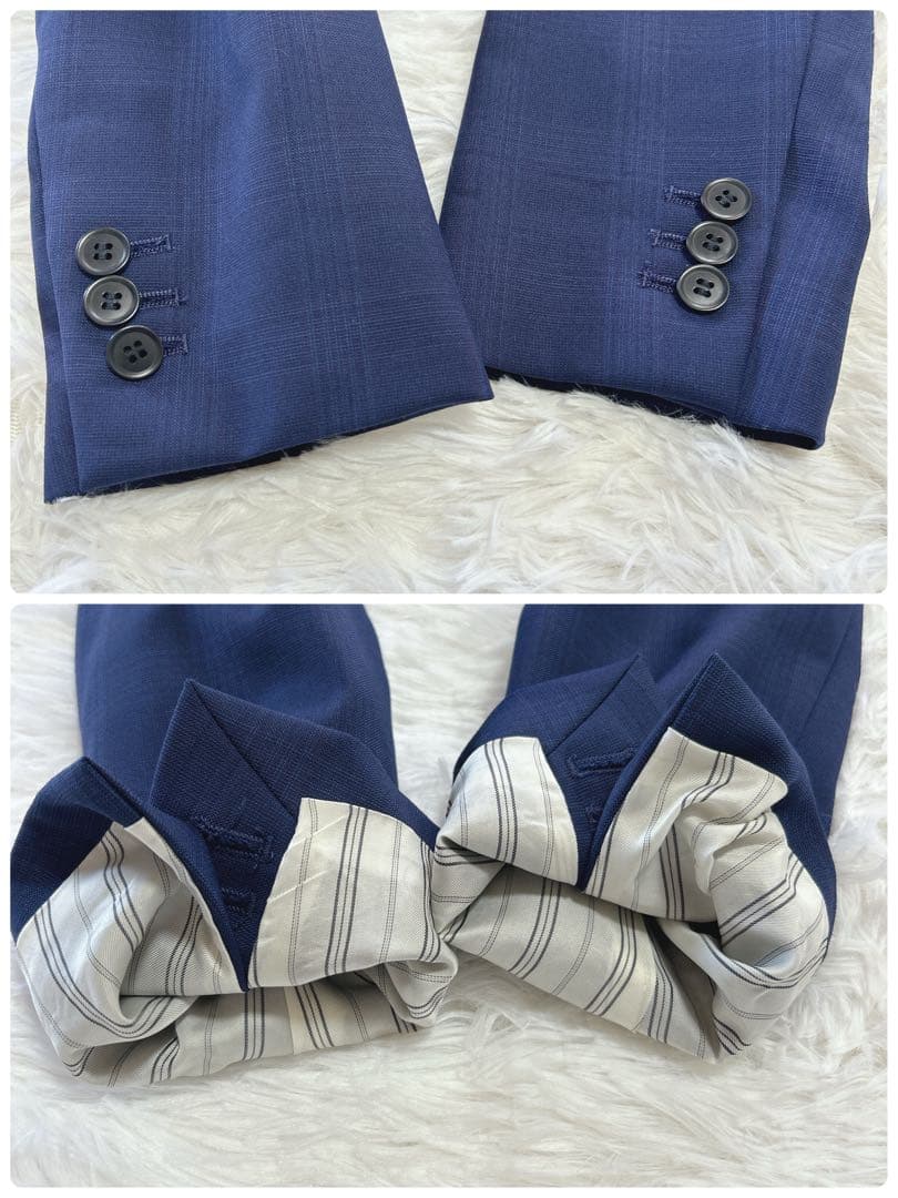 美品 スーツカンパニー REDA グレンチェック 高級スーツ3点セット 42