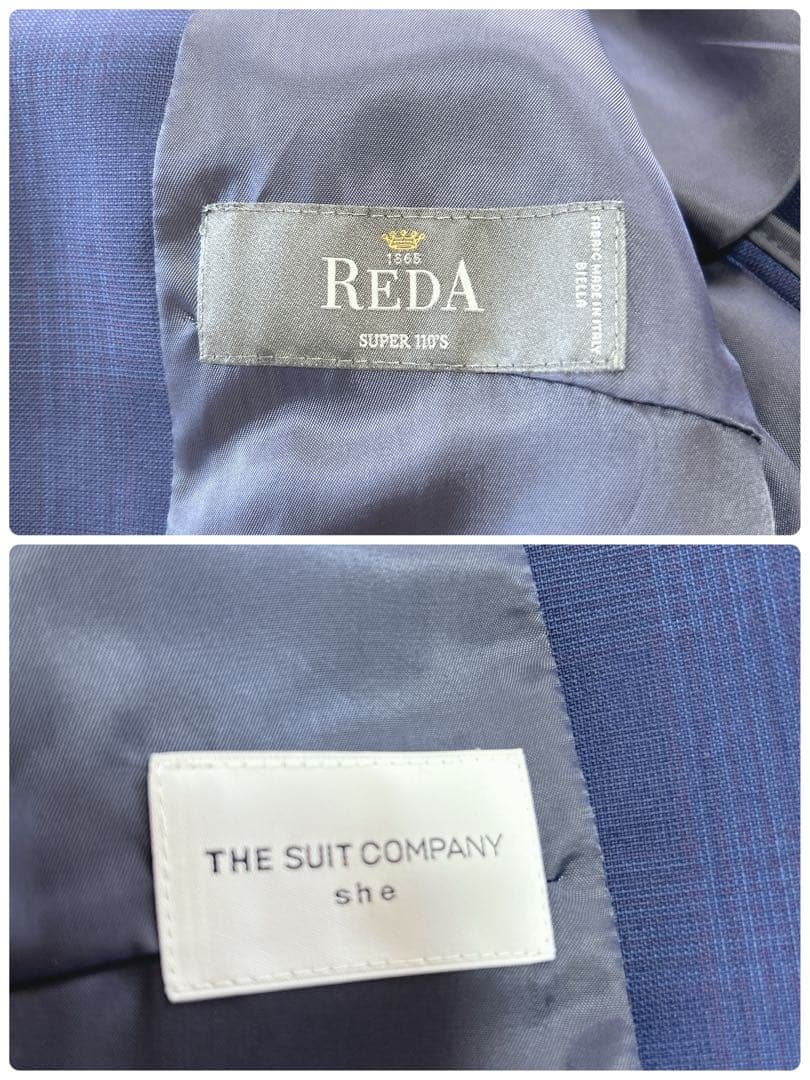 美品 スーツカンパニー REDA グレンチェック 高級スーツ3点セット 42