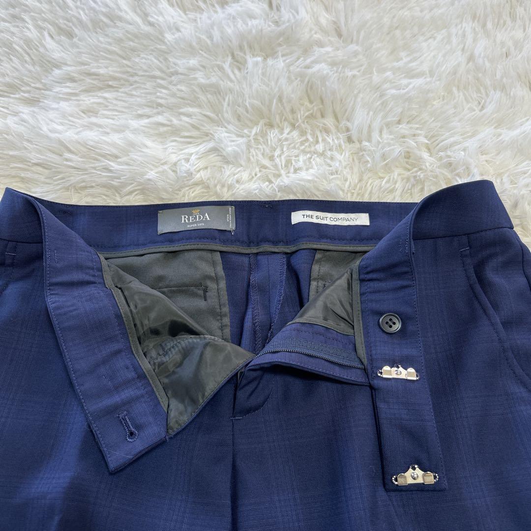 美品 スーツカンパニー REDA グレンチェック 高級スーツ3点セット 42