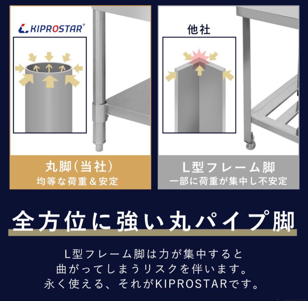 ステンレス 作業台 3段タイプ　900×450×800 板厚1.2mmモデル