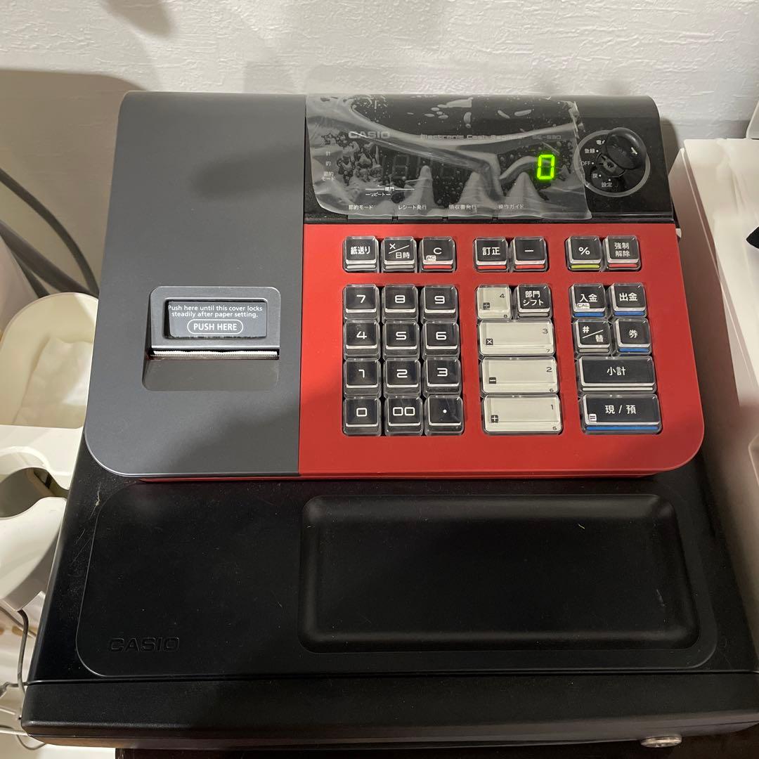 最終値下げ価格⭐︎CASIO レジスター 赤と黒色　コンパクト