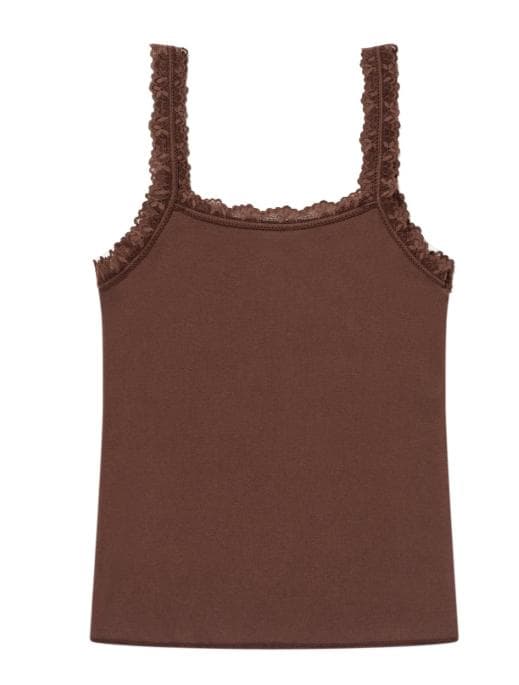 MOUSSY BEP GUN GRAPHIC キャミソール ブラウン