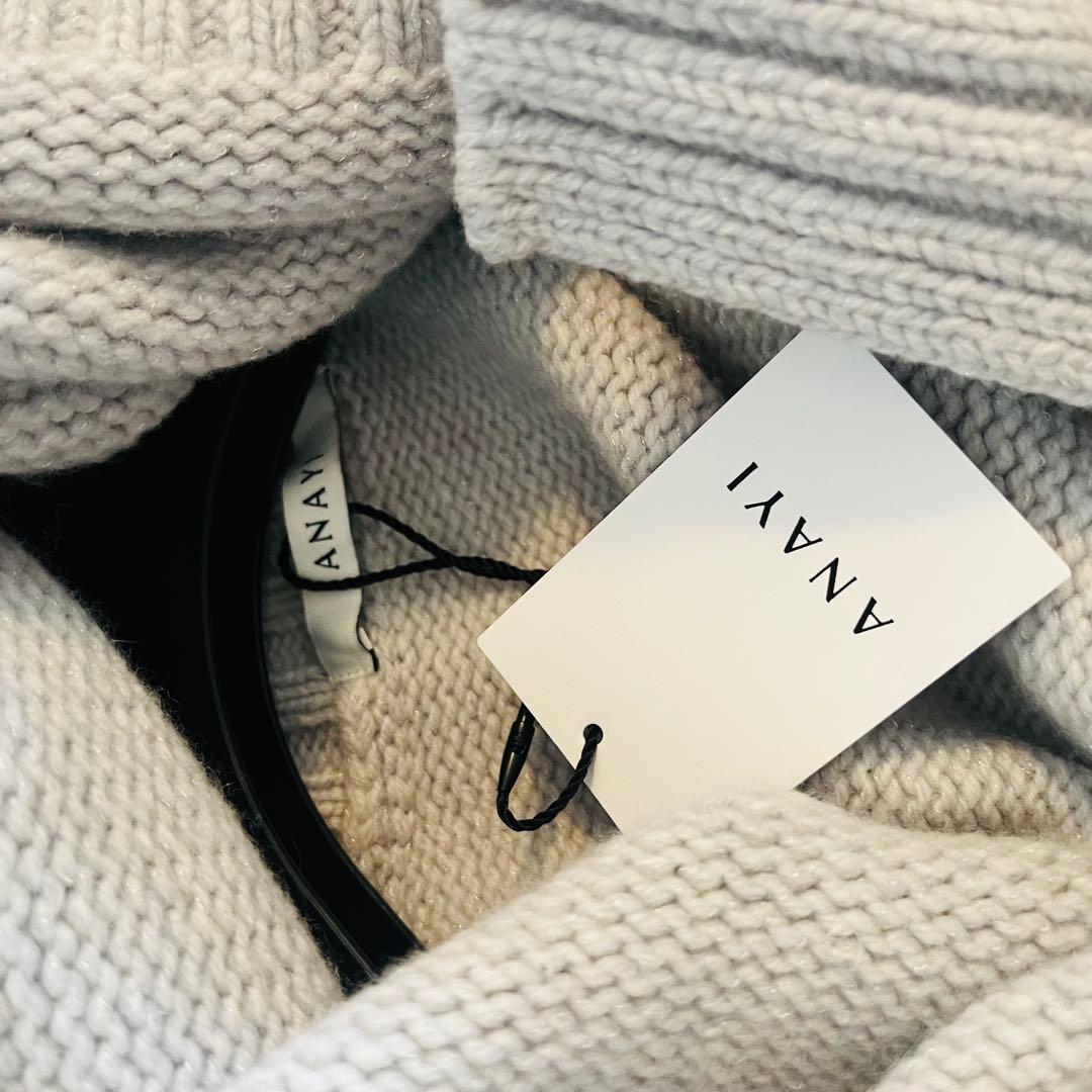 新品☆ANAYI ボウモウテンジクハイネックプルオーバー/セオリー、23区、ロペ