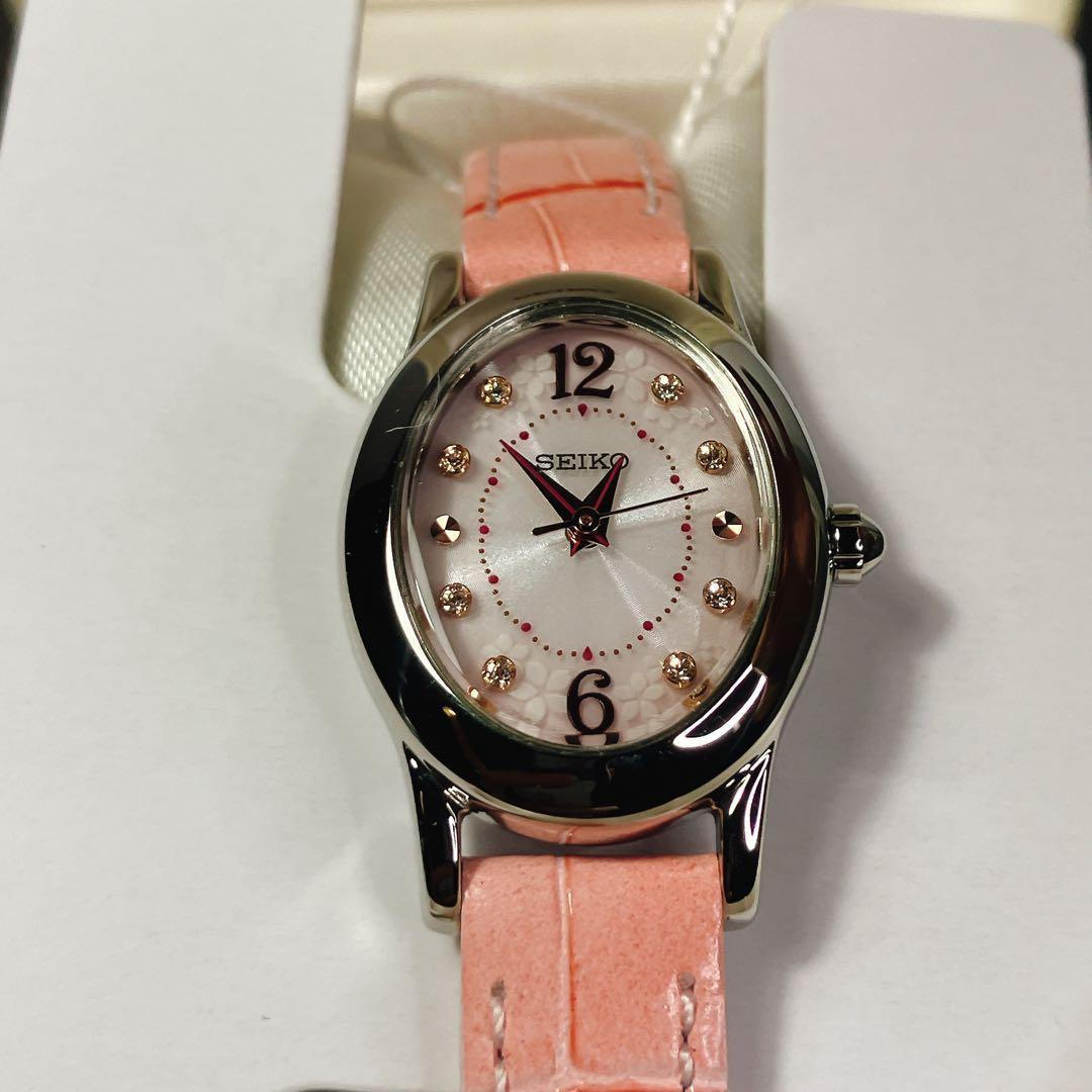 SEIKO セイコー SWFA173 ソーラー腕時計 スワロフスキー　桜　未使用