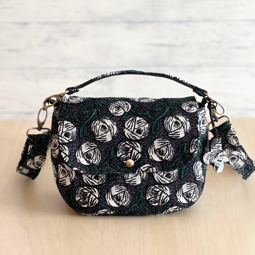 オーダー用　ミナペルホネン コロンとしたショルダーバッグrosy navy