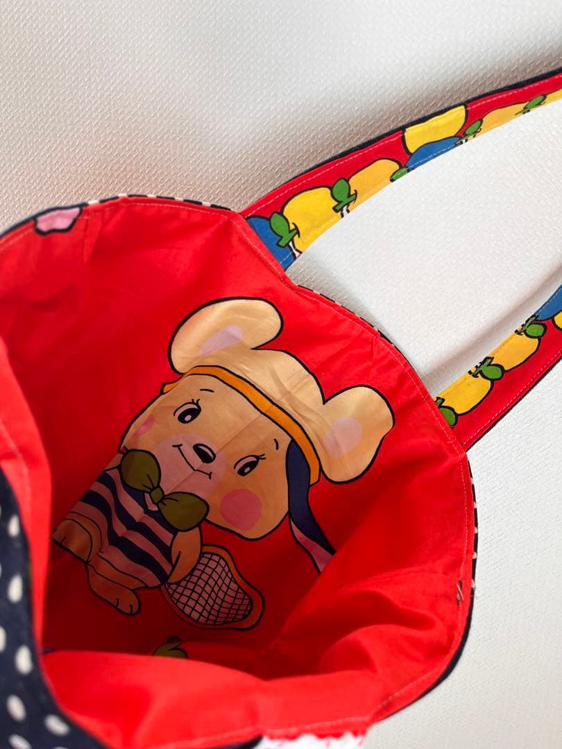 昭和レトロ生地使用 トートバッグ