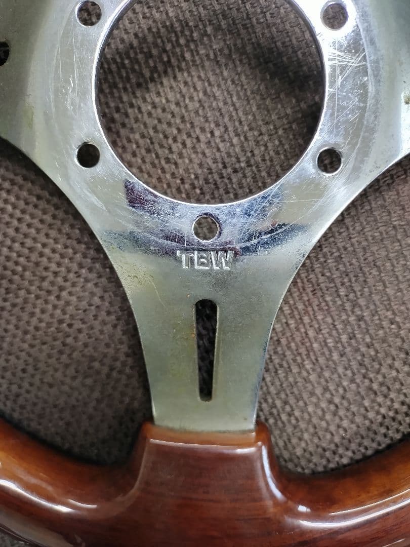 TBW 3スポーク ウッドステアリングホイール　30.5