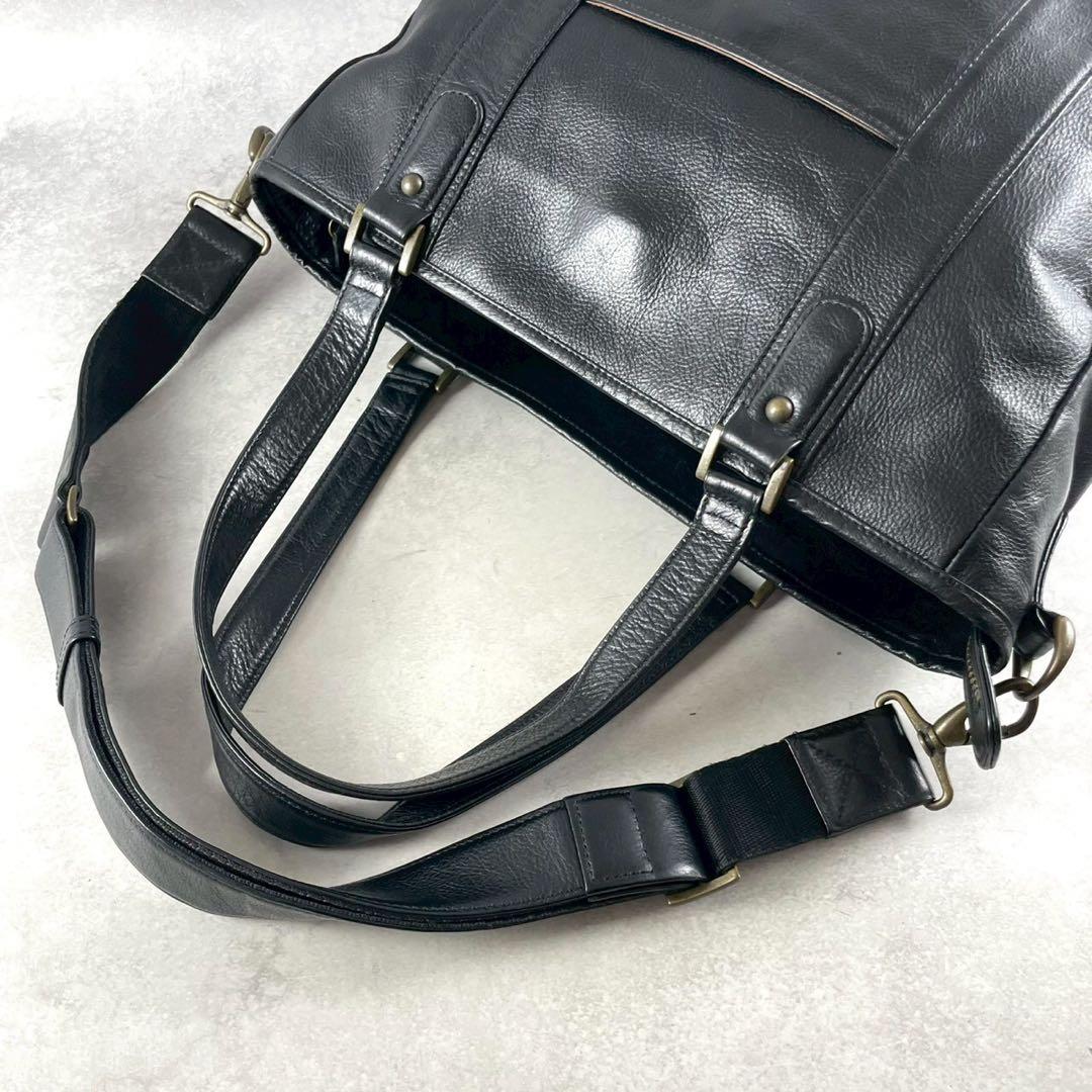 【美品✨】SOT 2way トートバッグ 大容量 オールレザー 黒