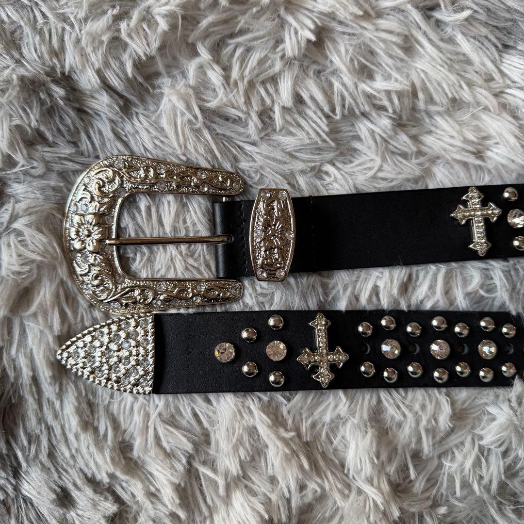 【即完売】 future archive ベルト スタッズベルト　ラインストーン