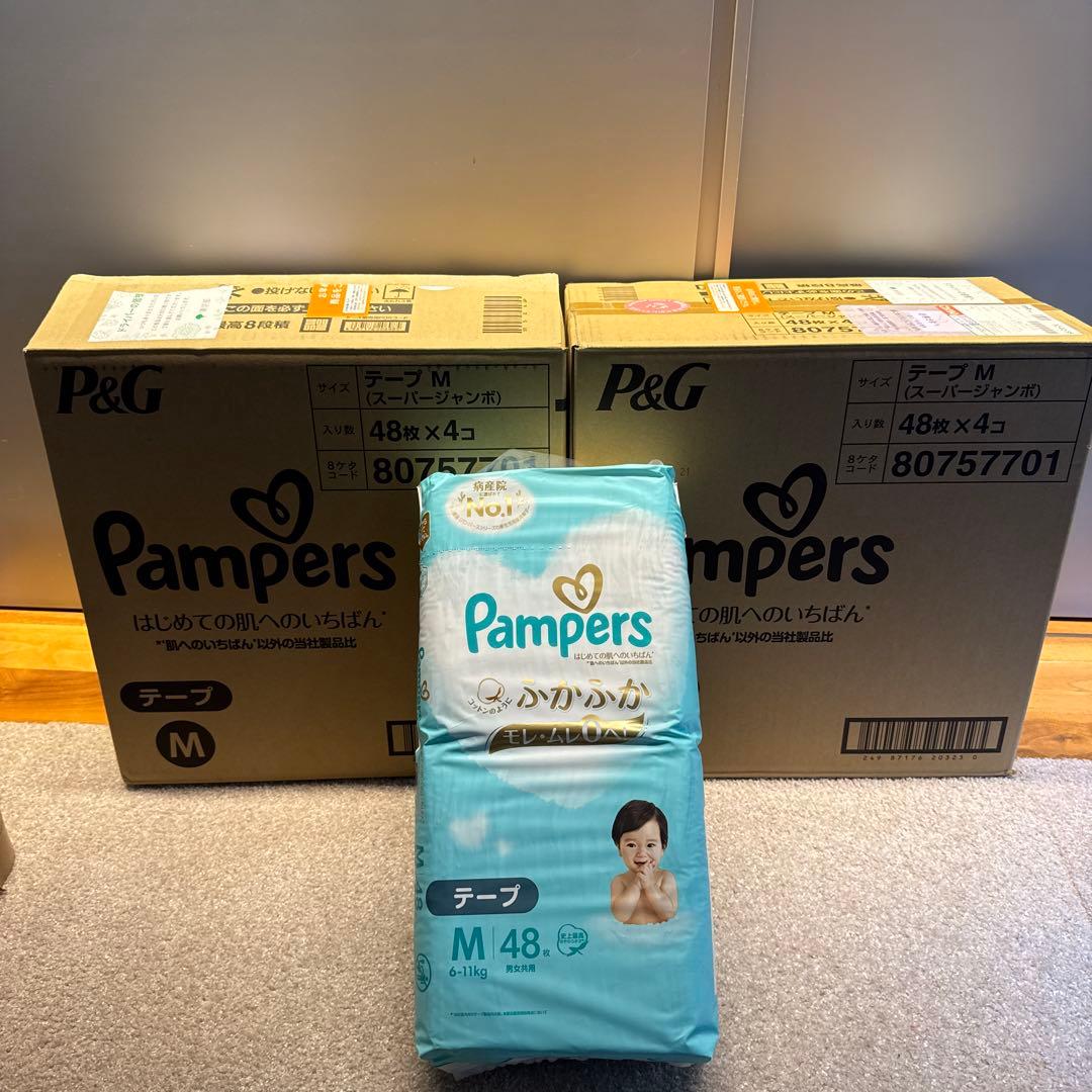 【新品未開封・336枚】Pampers ふかふかモレムレ0% Mサイズ 7セット