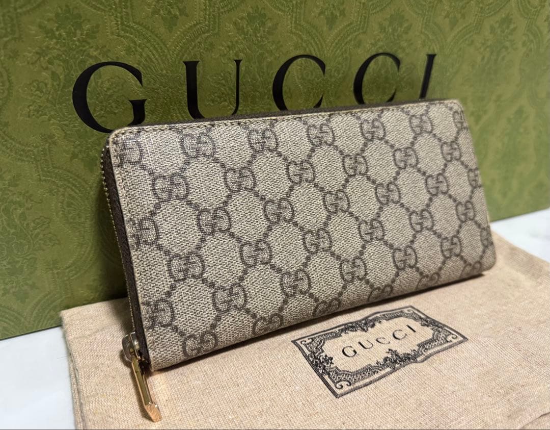 極美品✨ グッチ　GUCCI 長財布　GGスプリーム ラウンドファスナー