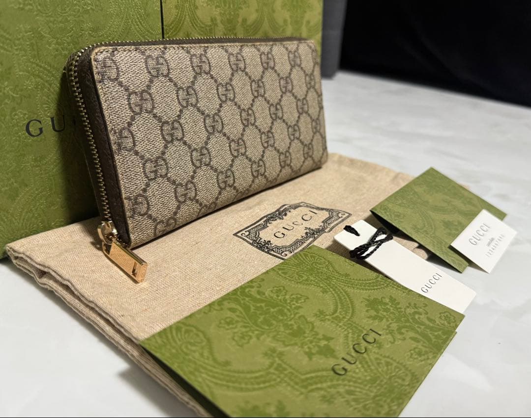 極美品✨ グッチ　GUCCI 長財布　GGスプリーム ラウンドファスナー