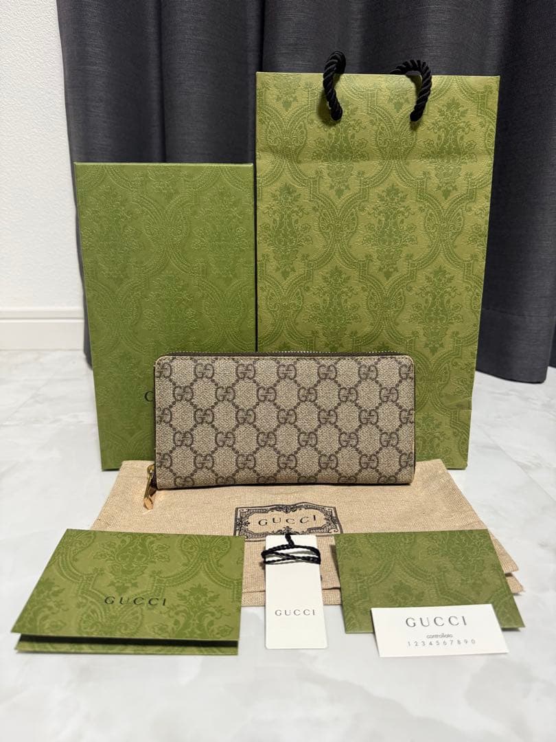 極美品✨ グッチ　GUCCI 長財布　GGスプリーム ラウンドファスナー