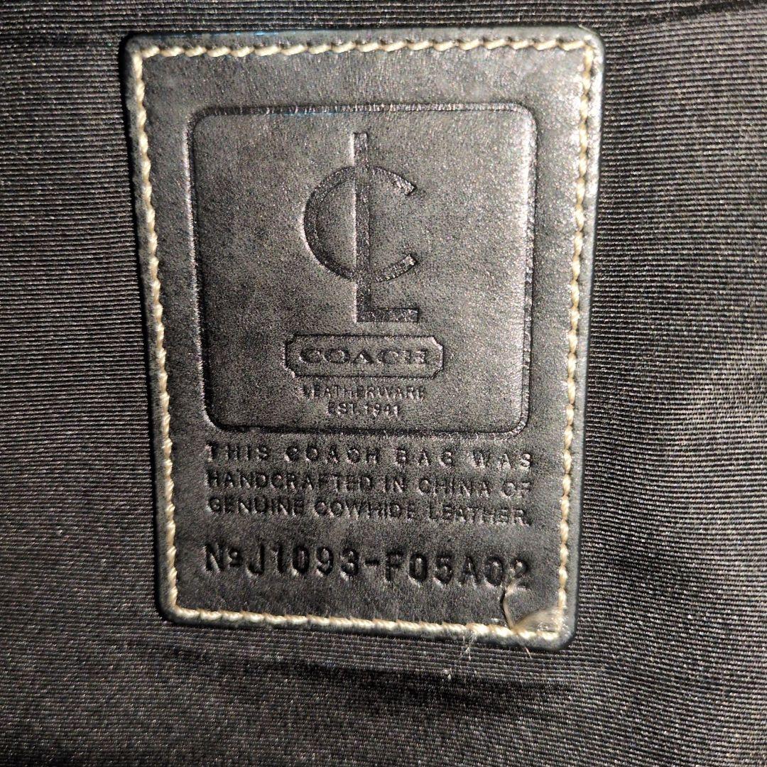 コーチ メッセンジャーバッグ 斜め掛け レザー ブラック