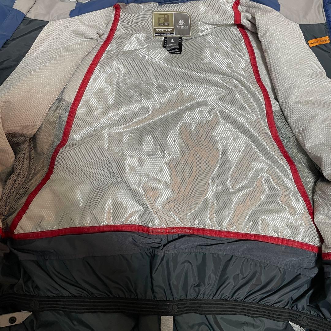 Burtonバートンスキーウェアスノーボードジャケット紺ネイビー青ブルー刺繍ロゴ