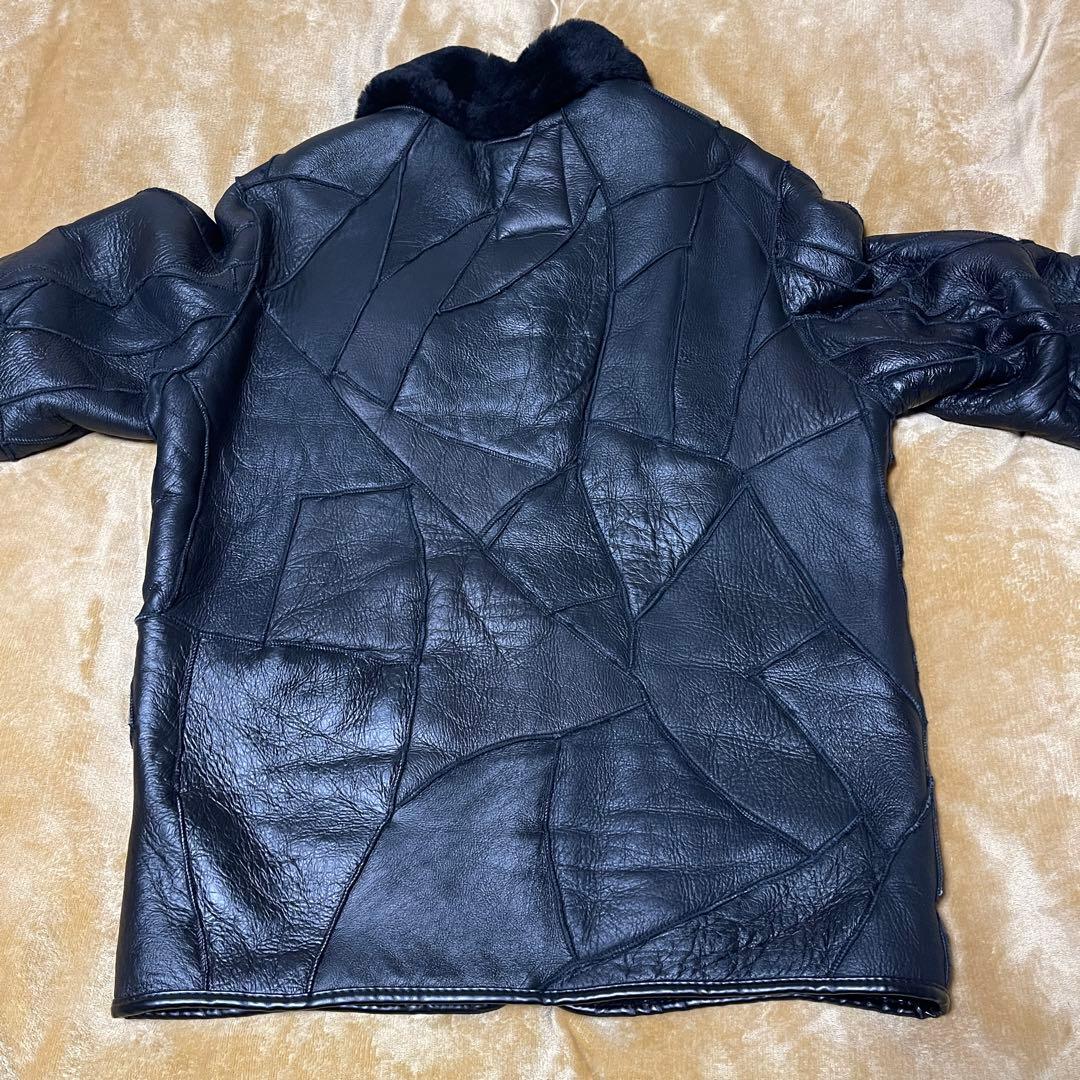 【美品希少】BOLINI パッチワーク リアルムートン ジャケット 48 L相当