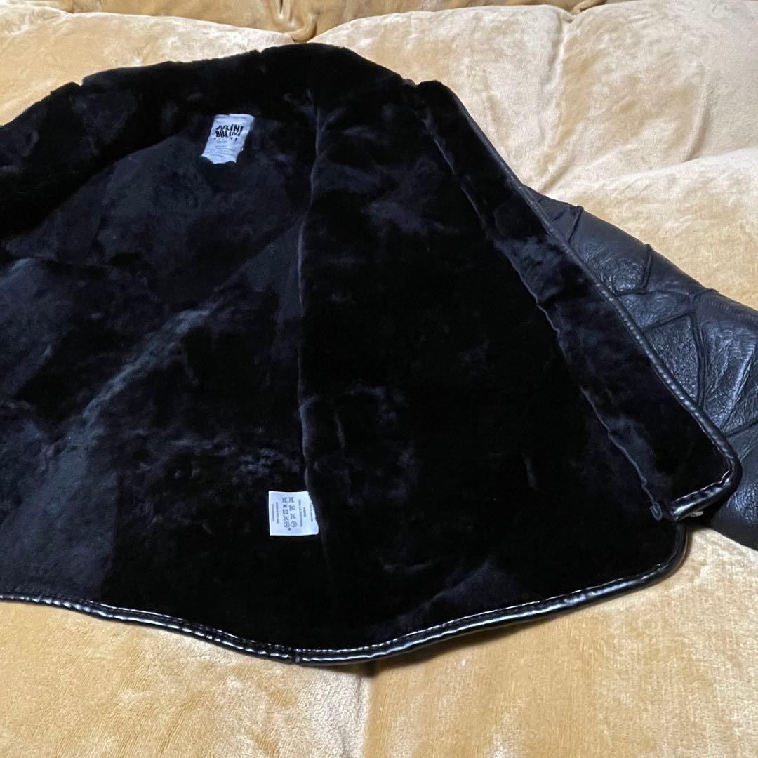 【美品希少】BOLINI パッチワーク リアルムートン ジャケット 48 L相当