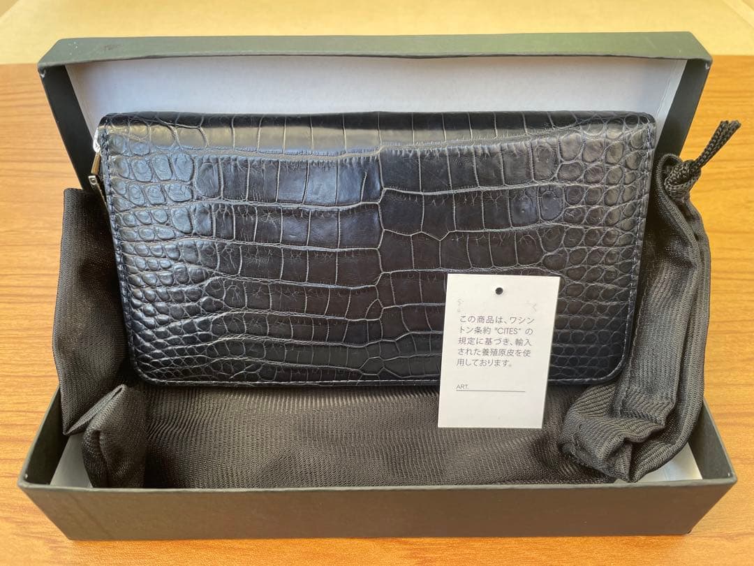 再値下げ❗️【未使用・美品・希少】クロコダイル（ポロサス）長財布　濃紺　センター取