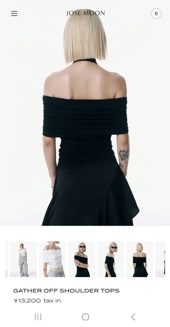 josemoon ギャザーオフショルダートップス ブラック サイズF