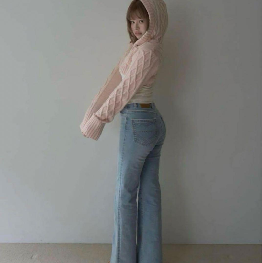パンツ andmary Heart stitch denim light blue M