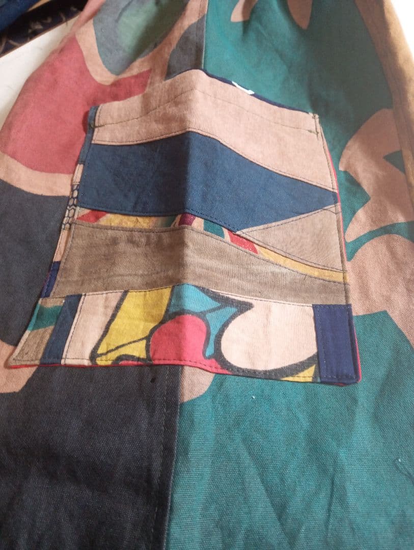 ★専用★大漁旗のワイドパンツ★柿渋染め★