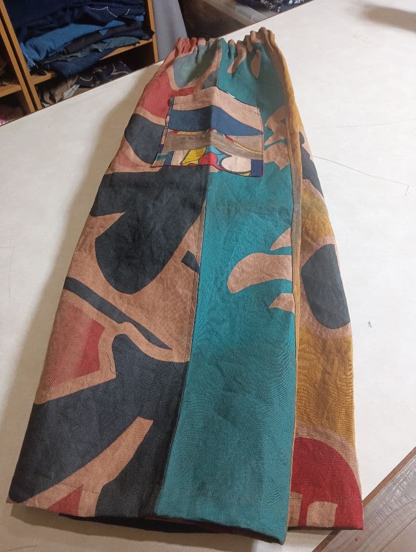 ★専用★大漁旗のワイドパンツ★柿渋染め★