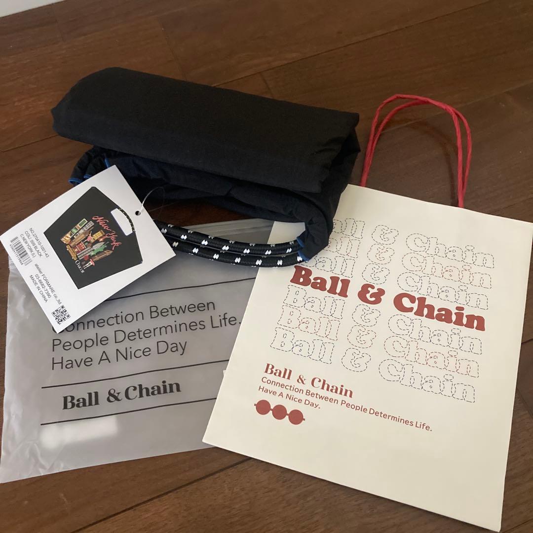 【新品・正規品】 ボール＆チェーンChacott コラボＮＹ刺繍エコバッグＬ黒