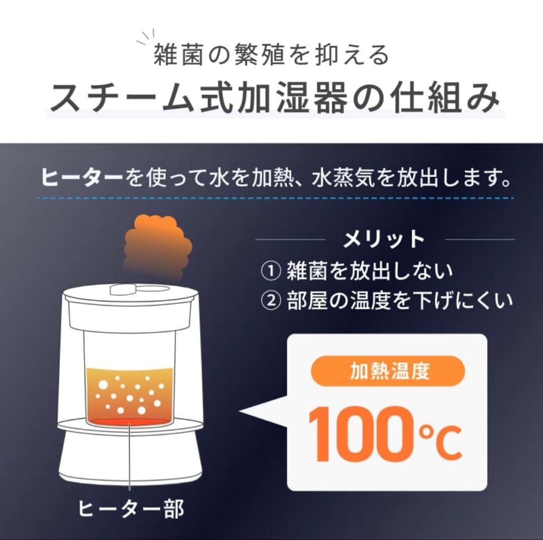 【新品未開封】QUADS ガラス スチーム加湿器 ガラスポッド式 グレー