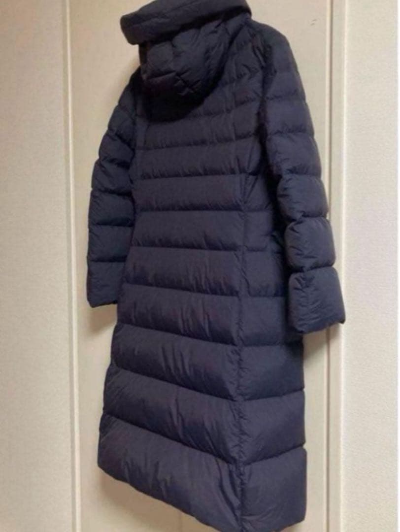 新品同　ユニクロ＋J　ウルトラライトダウン　フーデットコート　ネイビー　S