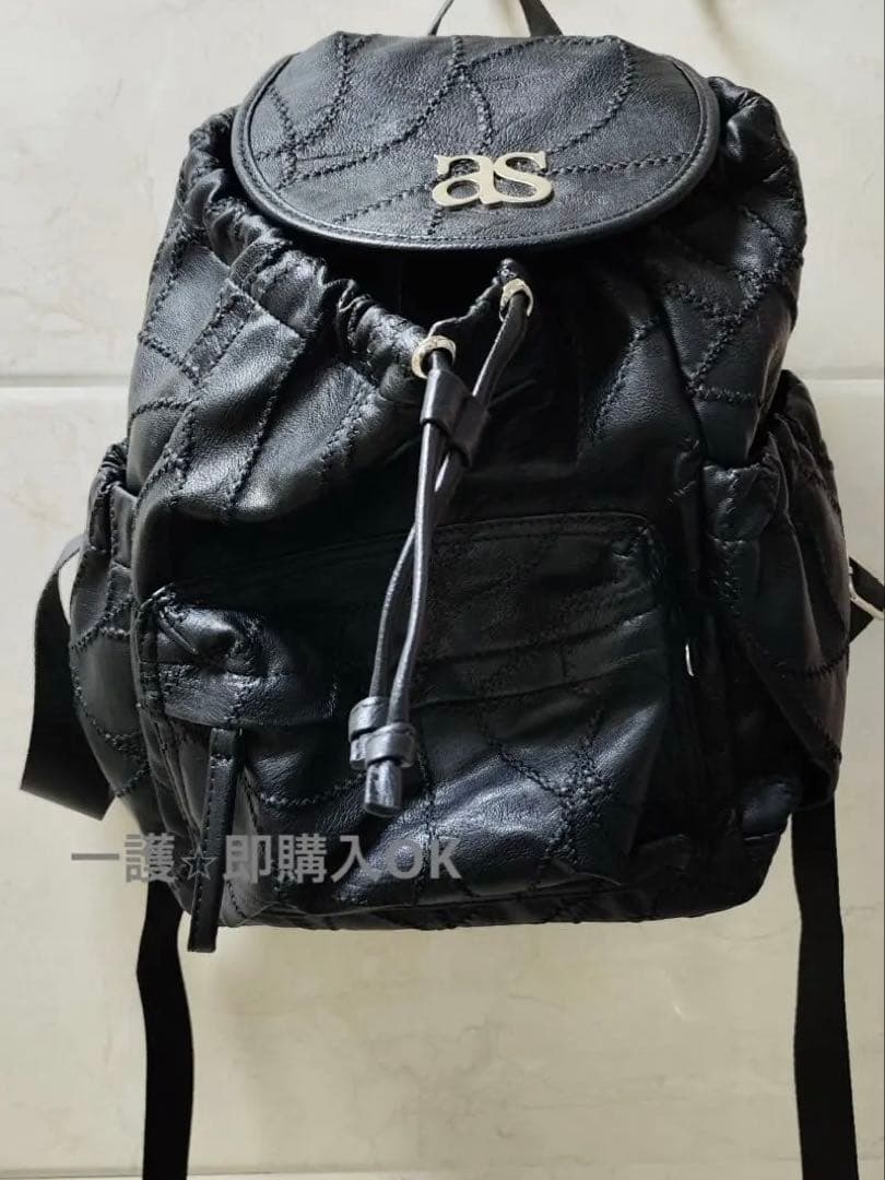 ason アズオン ブラック リュック ロゴ入り