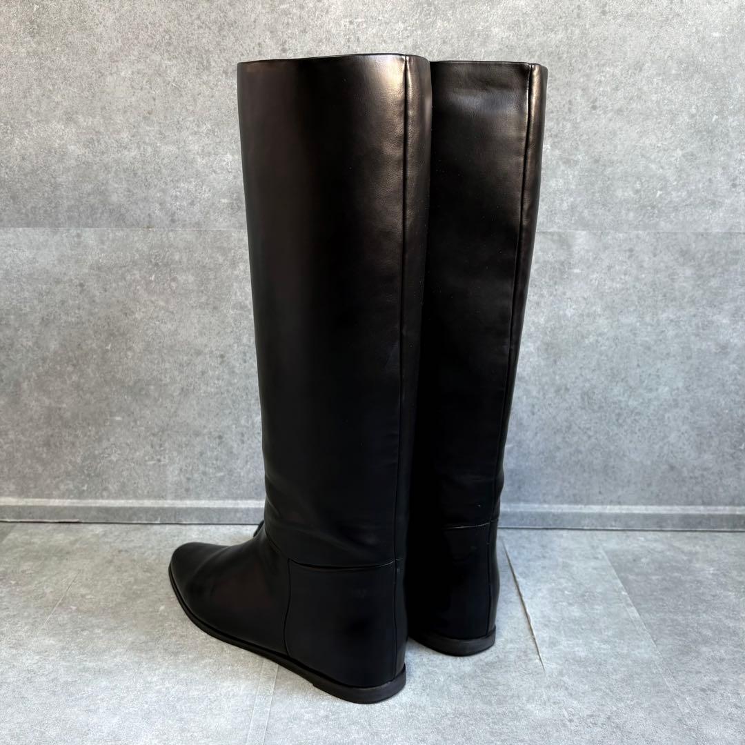 【超美品】ルタロン ワイドシャフト ロングブーツ 24cm ブラック レディース