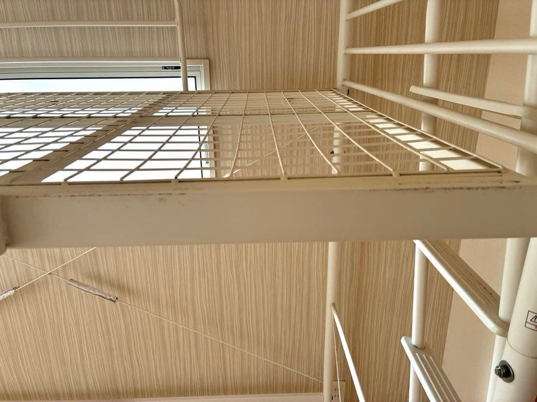 土、日、引き取り限定、ニトリ、ホワイト スチール ロフトベッド