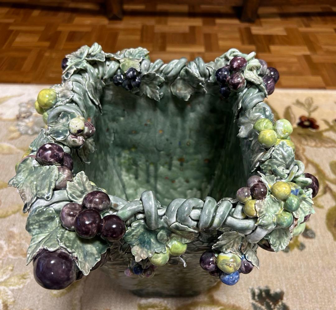 葡萄　花瓶　立体　インテリア　アンティーク